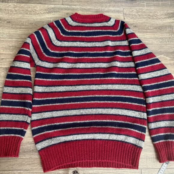 VTG Brooks Brothers Sweater Mens Small 20 red blue Shetland Wool Striped - Picture 4 of 5